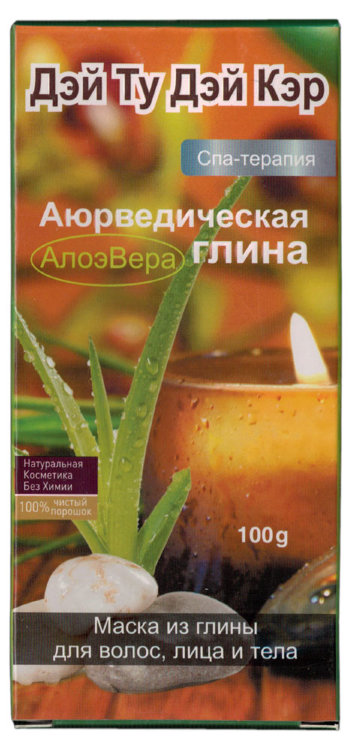 Аюрведическая косметическая глина с алоэ вера, 100 гр